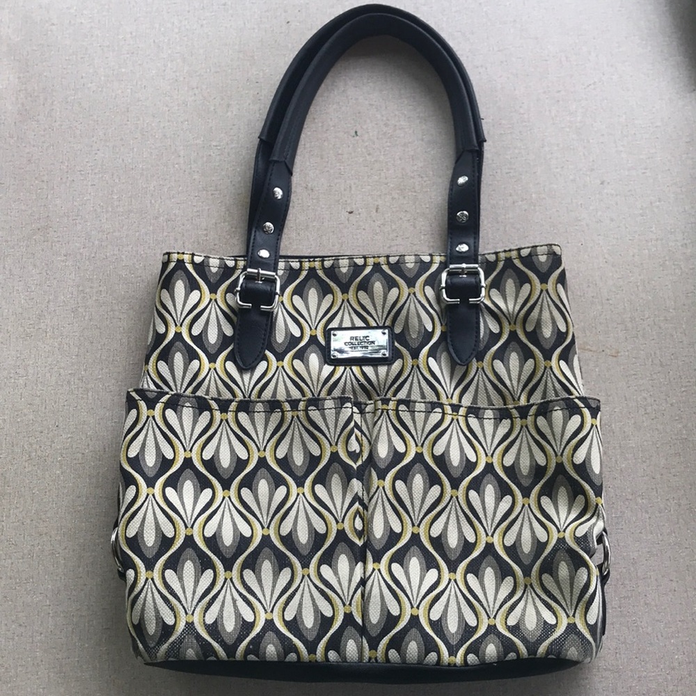 Relic Black and Yellow Shoulder Bag